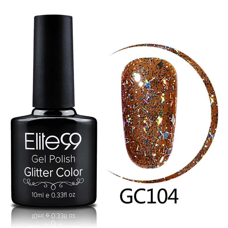 Elite99 10mlBling Блестящий Гель-лак для ногтей легкий замачиваемый Алмазный Гель-лак для ногтей отверждение Светодиодная лампа машина длительный лак для ногтей - Цвет: R-GC104