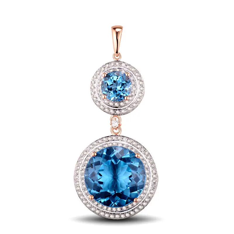 Набор ювелирных изделий из розового золота 14Kt с натуральным бриллиантом серьги