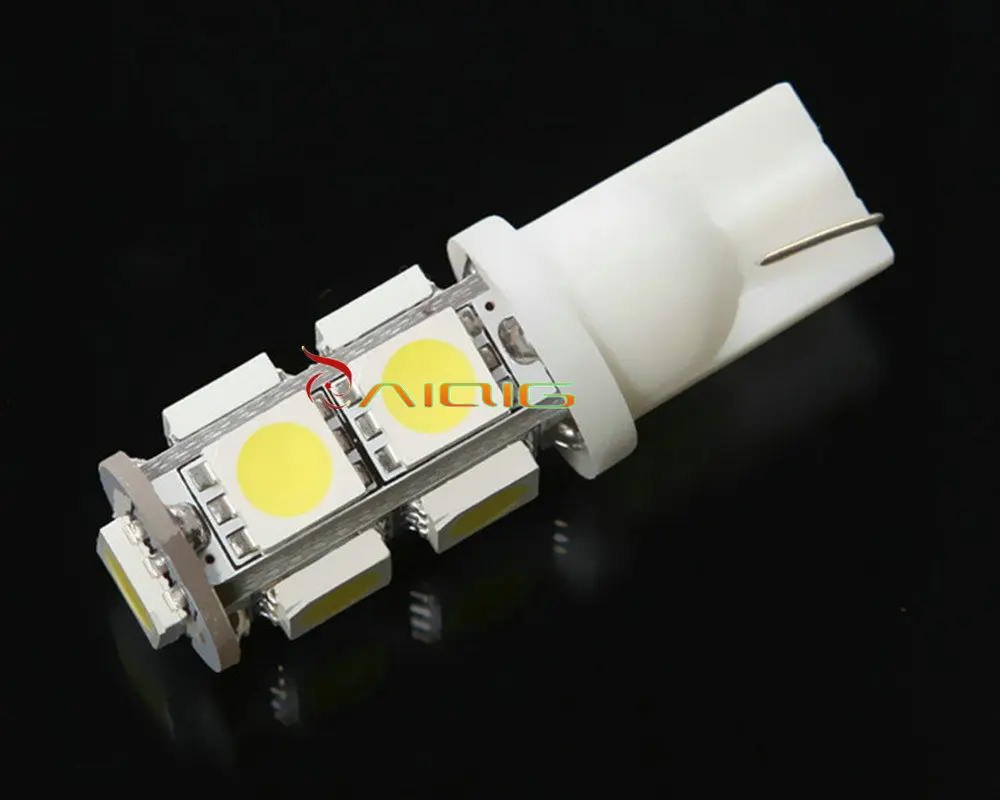 Светодиодная лампа T10 9 SMD 5050 с белым клином 194 W5W для приборной панели 501