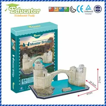 3dpuzzle World Famous Architecture модель Mostar bridge 3D игра головоломка для взрослых в боснийском и