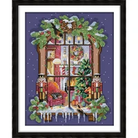 everlasting love the window of the christmas ecological cotton cross stitch 11ct printed diy gift new year decorations for home