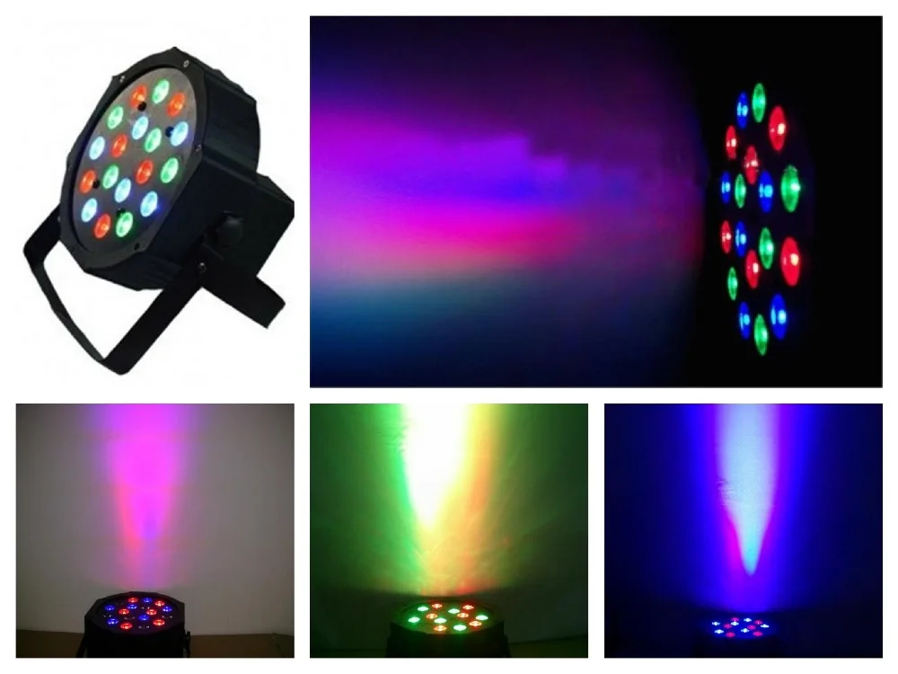 20pcs/Lot Led par Light 18x1W RGB Par64 RGBW Flat Par can slim party stage disco dj dmx wash effect lights | Лампы и освещение