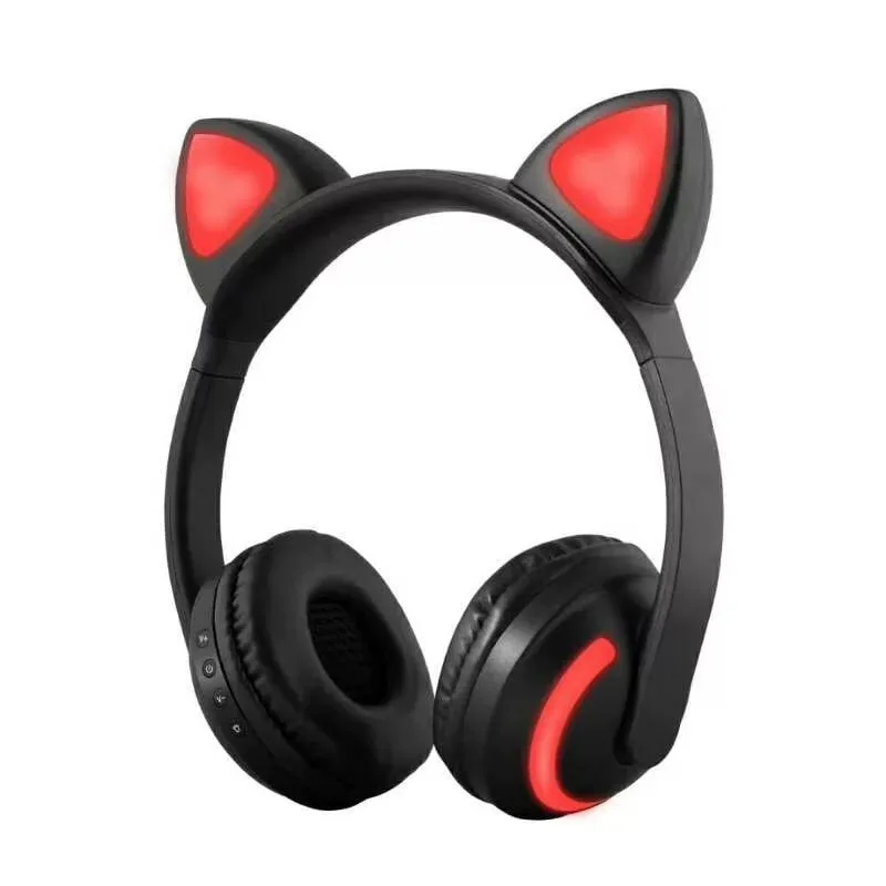 Беспроводные стереонаушники AINGSLIM с bluetooth светящиеся наушники кошачьими ушками 7