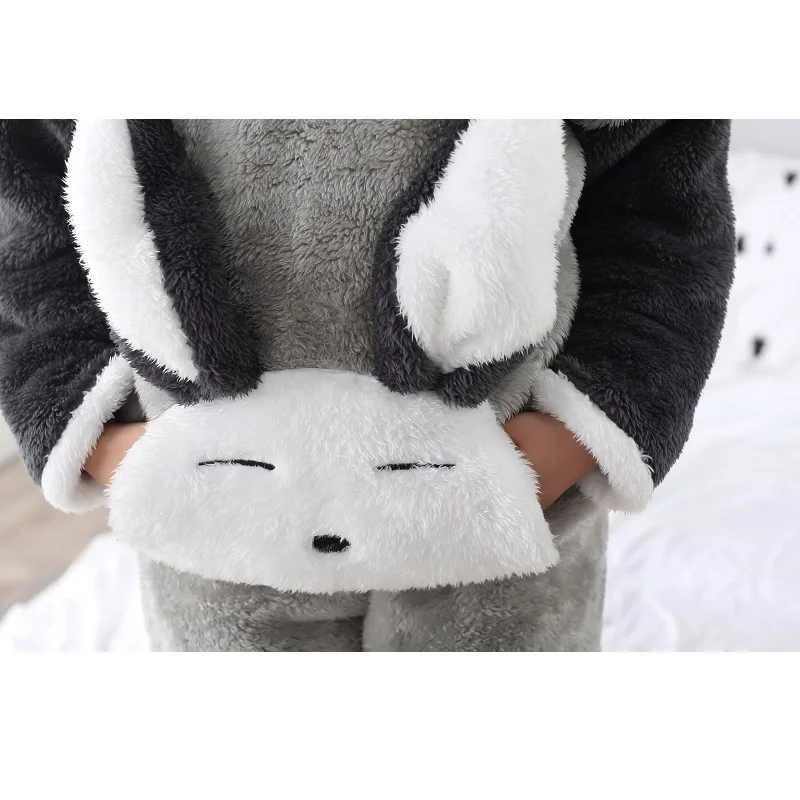 Зимняя домашняя одежда для пар из кораллового флиса женская пижама с животными