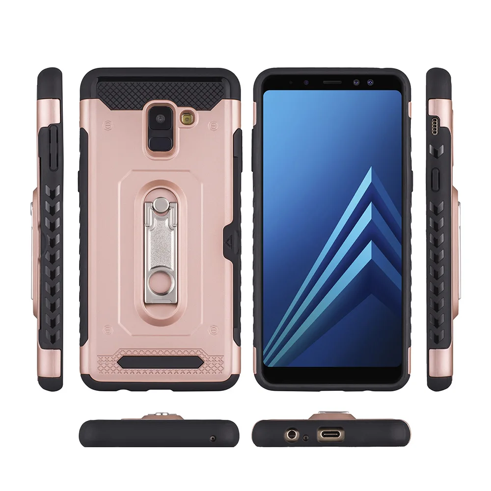 Армированный чехол для Samsung Galaxy A8 2018 Plus держатель карт с подставкой A530F A730F |