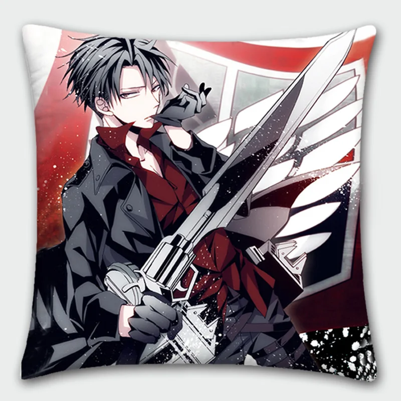 Японские Аниме подушки Attack on Titan Eren Mikasa Ackerman Levi наволочка для Бесплатная