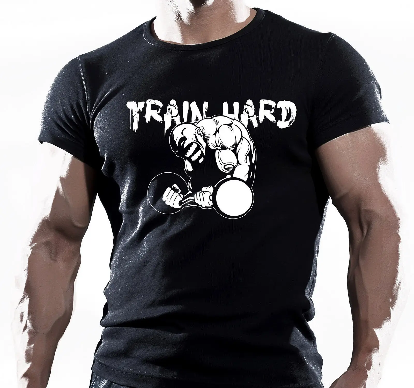 

New Arrival Men'S Fashion Train Dur Bete Mode Animal Musculation T-Shirt Seance Dentrainement Hommes Print T Shirts