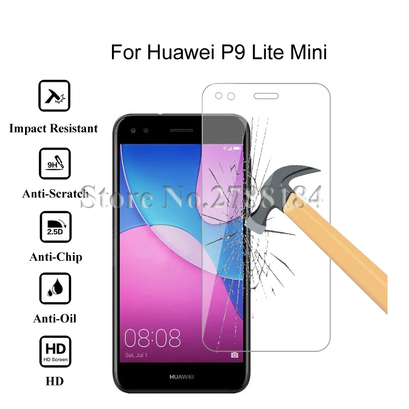 2 шт. абсолютная новинка! Премиум закаленное Стекло для huawei P9 Lite Mini 5,0 дюймов Экран протектор Защитная пленка, стекло для P9 Lite Mini Стекло