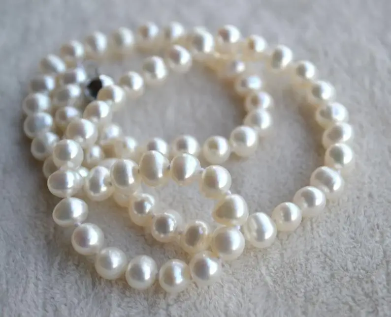Perfect Women'S Pearl Jewelry White Color 6-7mm Natural Freshwater Necklace 18inches Wedding Birthday Gift | Украшения и