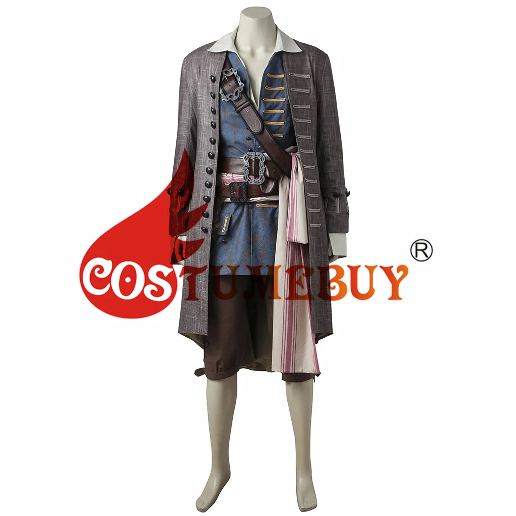 CostumeBuy капитан Джек Воробей куртка жилет брюки Пираты Карибы мертвецы скажите нет сказки Salazar's Revenge наряд L920