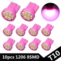 10pcs pink 1206 smd t10 8 smd 8smd 8led led 194 168 192 w5w super bright auto led car lighting wedge light bulb lamp