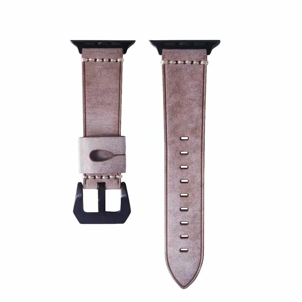Для Apple Watch band 38/40 42/44 кожаный ремешок сменный Браслет для iwatch ремешок серии 1 2 3 4 серия 5 - Цвет ремешка: dark coffee