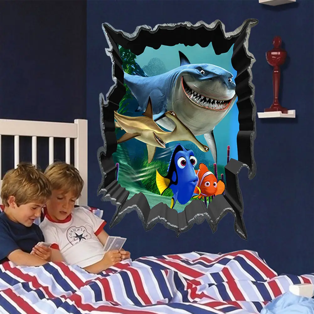 3D художественные настенные наклейки в виде поисков Немо Брюса рыба плоскодонка