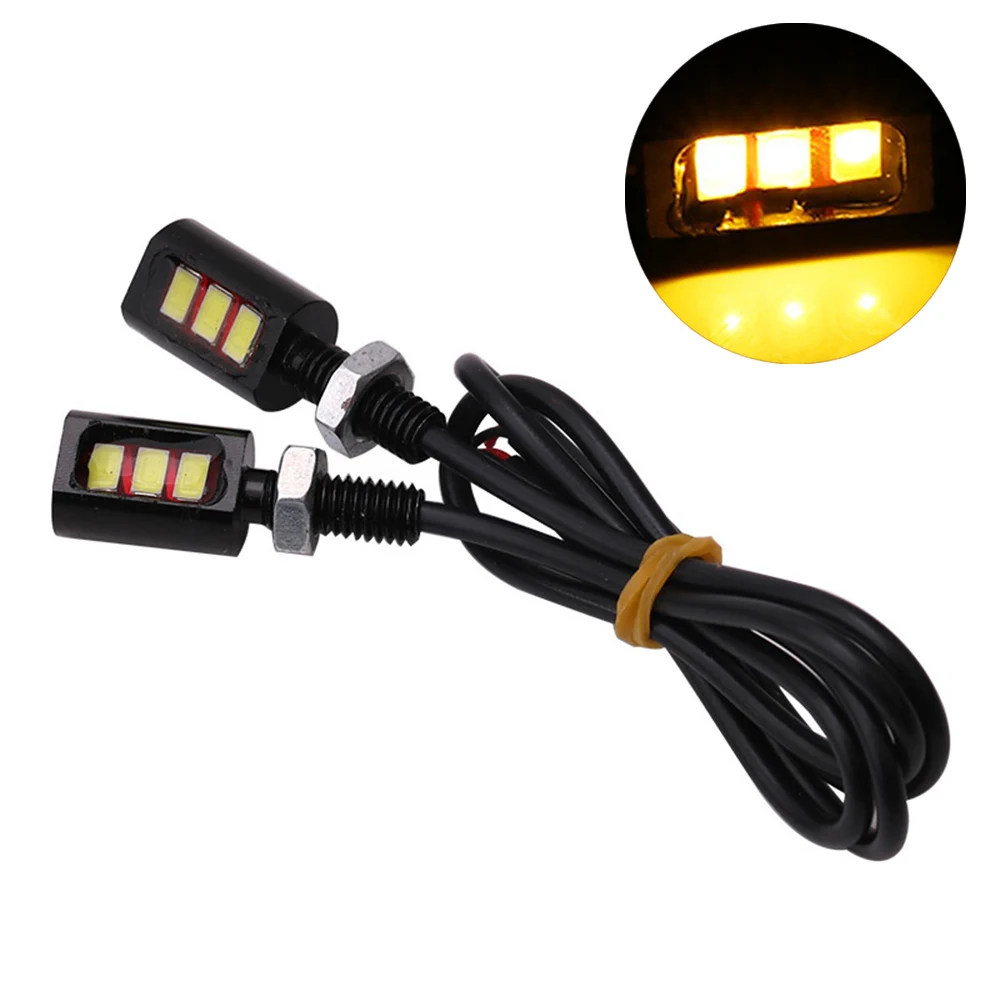 Цвет: желтый 2 шт 12V 3W болт 5630 3SMD 3LED ФАРЫ для автомобиля мотоцикла номерного знака 7000~ 8000K - Цвет: Цвет: желтый