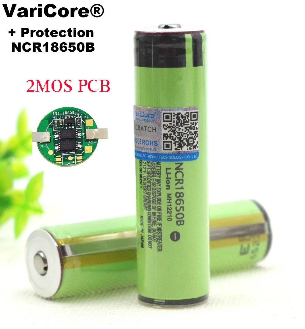 Защищенный 18650 NCR18650B 3400mah перезаряжаемый аккумулятор 3,7 V с печатной платой для фонариков