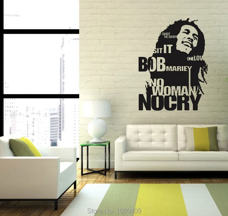 Настенные Стикеры для домашнего интерьера декоративные обои Bob Marley Jamaica Reggae Music Art
