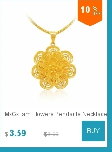 MxGxFam(45 см x 3,5 мм) классическая Вышивка Цветы ожерелья для женщин 24 К чистого золота цвет свадебные украшения