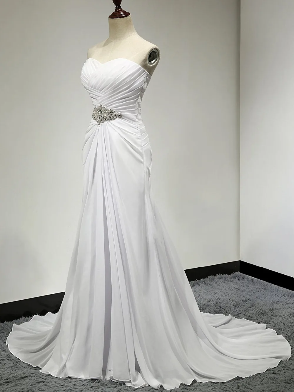 Шифоновое вечернее платье-Русалка А-силуэта винтажное женское платье длинные