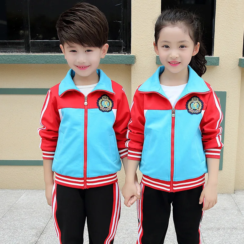 2017 Adult Children's Primary School Uniforms Teenage Autumn long sleeve sports outwear clothing Kids tracksuit outfit | Тематическая
