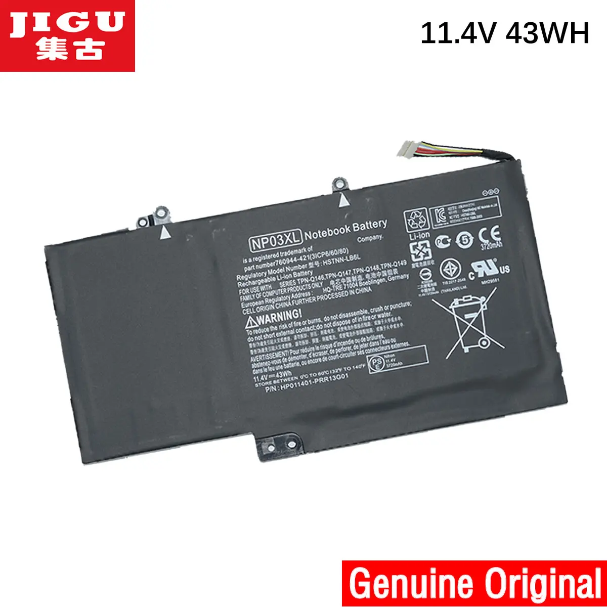 Оригинальный аккумулятор для ноутбука JIGU NP03XL TPN-Q146 TPN-Q147 TPN-Q148 15-U U010DX U011dx U030nd U050CA X360