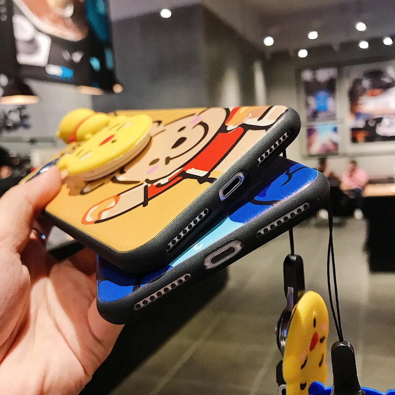 Мягкий силиконовый чехол с мультипликационным узором для iphone 7, 6, 6 S, 8 Plus, X, XR, XS MAX, со шнурком, воздушный шар, стент, чехол для телефона