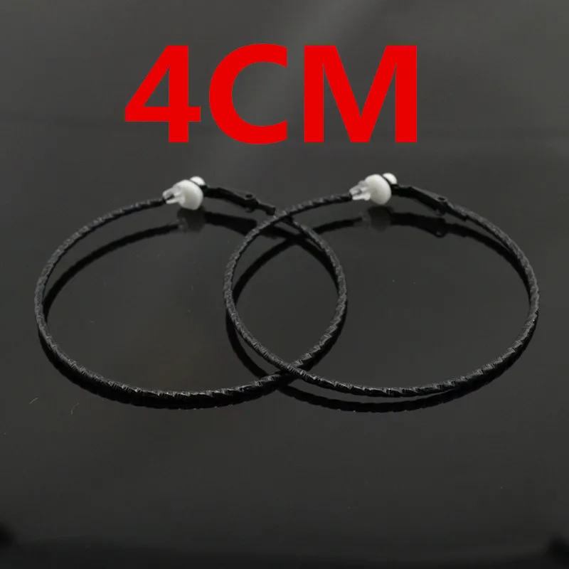 40MM black ear clip Клипсы для ушей, без отверстий, без пирсинга, большие круглые серьги для женщин, женские ювелирные изделия, черные, розовые, золотые, серебряные, Mevrouw oorbellen - Окраска металла: 40MM black ear clip