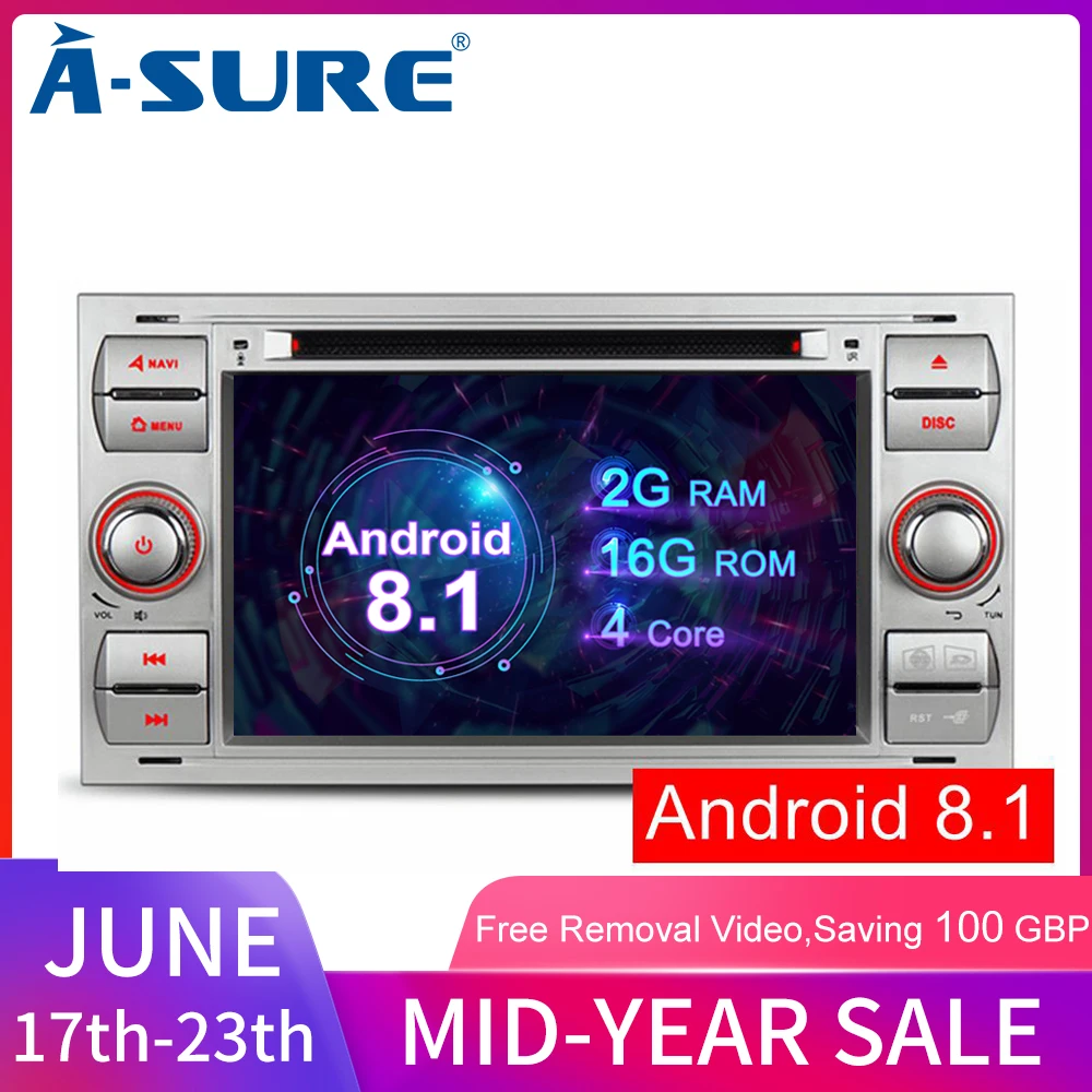 A Sure 7 &quotAndroid 8 1 gps Навигация стерео радио DVD Orea CORE Wifi 4G для Ford Transit Galaxy Focus Mondeo Fiesta C Max