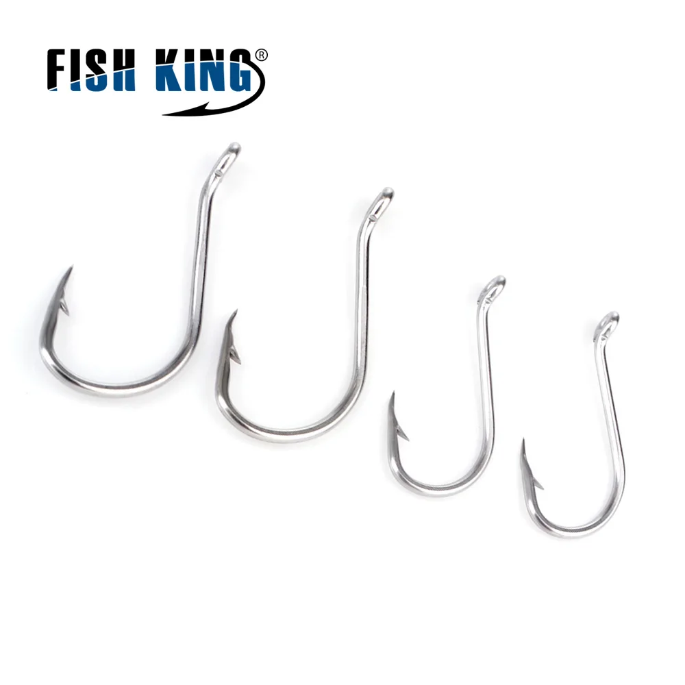 FISH KING нержавеющая сталь 5/0#-1/0#25 шт. 1#-5#50 шт. рыболовные мягкие крючки для Червяков широкий супер замок рыболовные крючки приманка рыболовные снасти