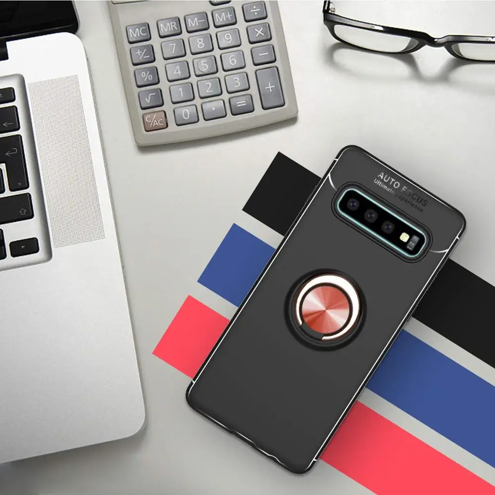 Black with Rose Gold Чехол с подставкой для samsung Galaxy S10 S9 S8 Примечание 10 плюс S10e Крышка для samsung A70 A50 A40 A30 A20 A10 A7 A9 A6 кольцо чехол - Цвет: Black with Rose Gold