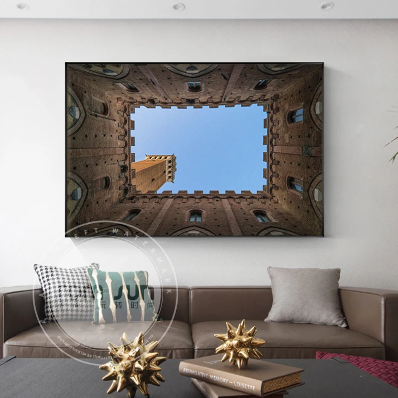 Модная Художественная Современная архитектура холст живопись уникальная