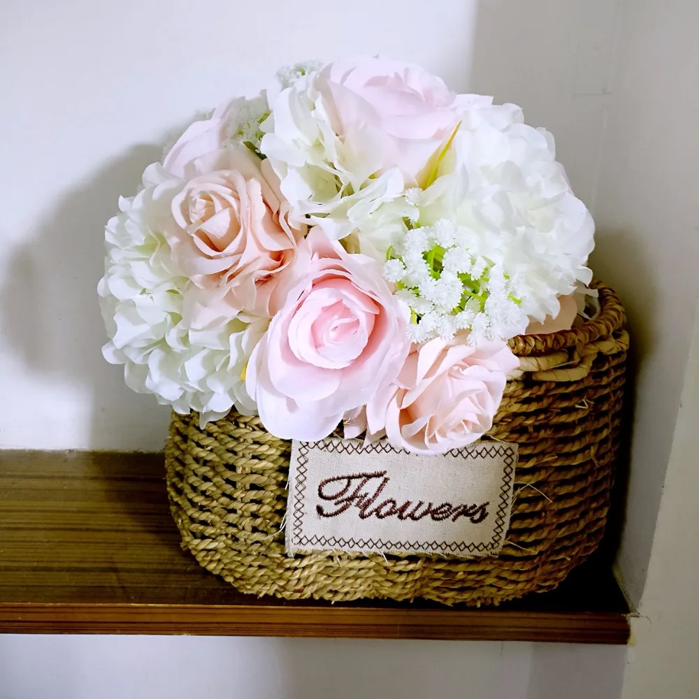 

Silk Wedding Flowers Garden Bouquet Home Decor Flowers Bridesmaid Bouquets Roses Hydrangea Bridal Bouquet