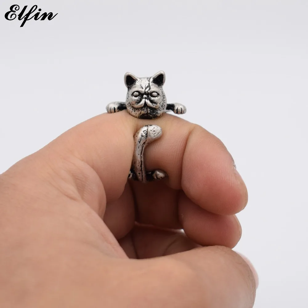 Elfin винтажное регулируемое кольцо с котом гарфилдом мужские модные милые