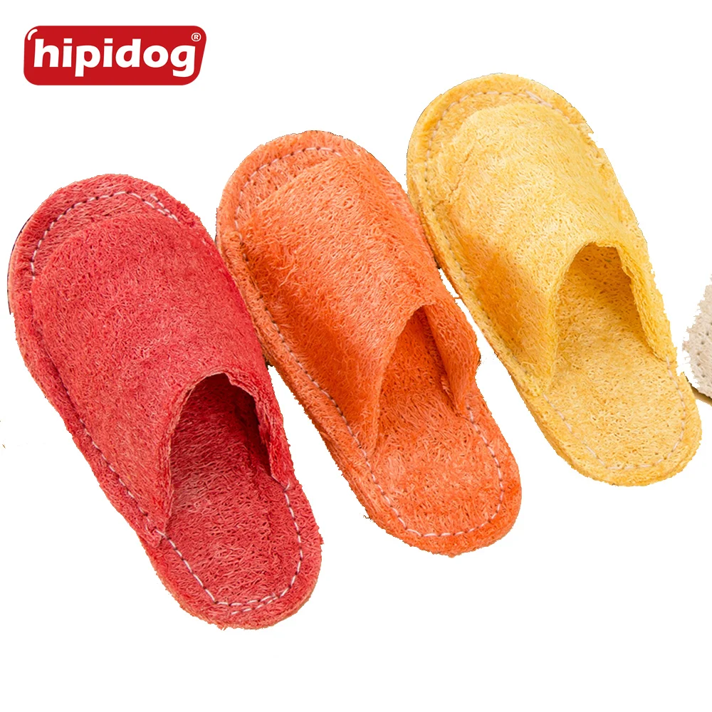 Hipidog 1 шт. натуральная люфа тапочка форма игрушка для домашних животных прочный