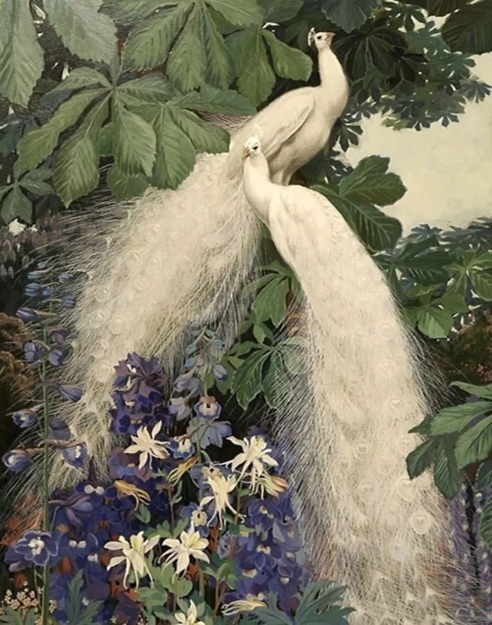 

Алмазная мозаика с павлином, павлином, цветком и деревом