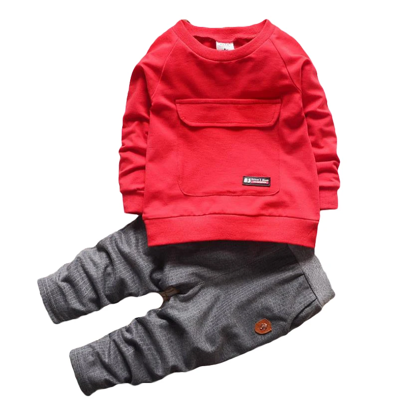 2019 Autumn Boys Clothing Children Fashion Cotton Big pocket Sweatershirt T Shirt and Pants Suits Kids Clothes Sets Costume | Мать и