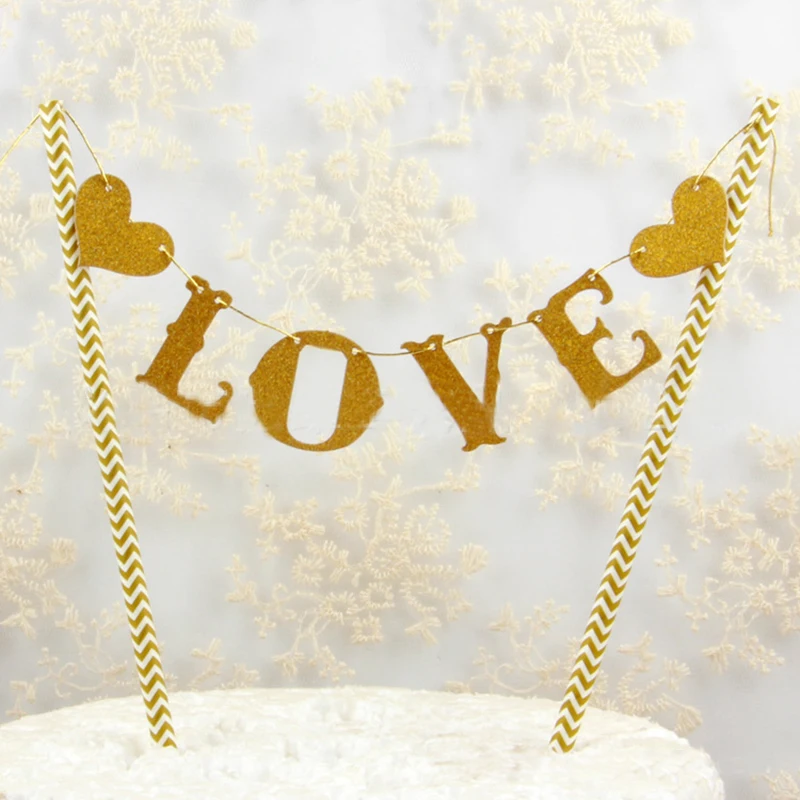 1set Cute Letter Happy Birthday Cake Topper Cupcake Flag Baby Shower Decoration Baking Party Weddind Supply | Дом и сад