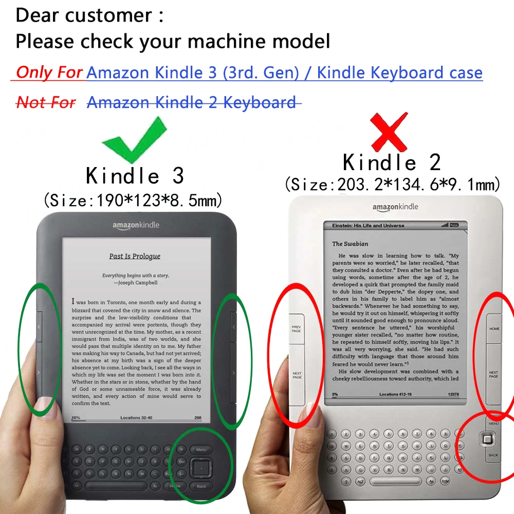 Чехол из искусственной кожи для Amazon Kindle 3rd модель D00901 магнитный закрывающийся