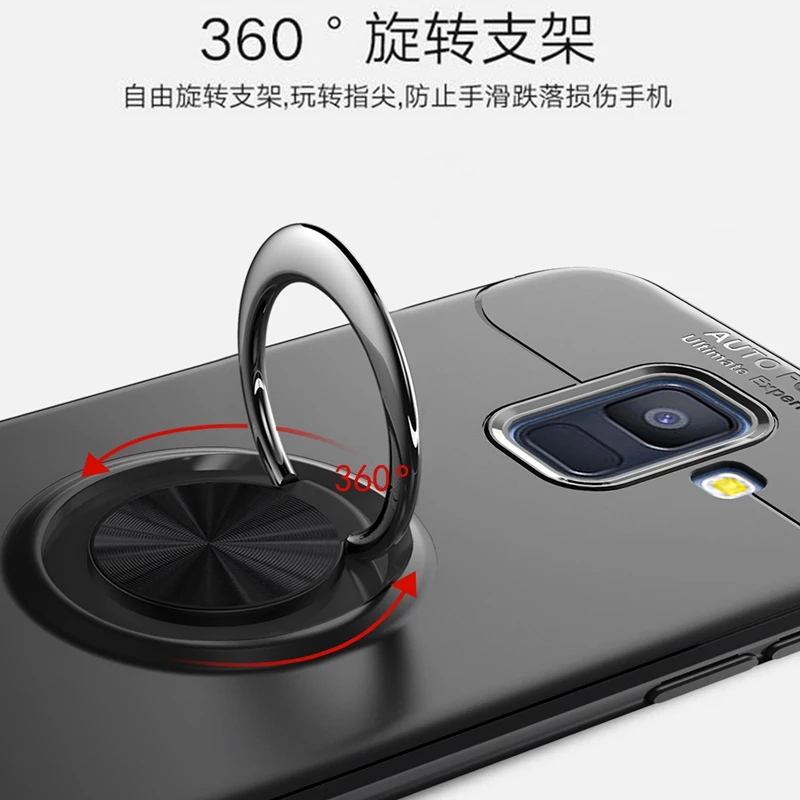 Магнитный автомобильный держатель чехол для Samsung A6 Plus A9 A7 2018 с кольцом S9 S8 S10 Lite S10E