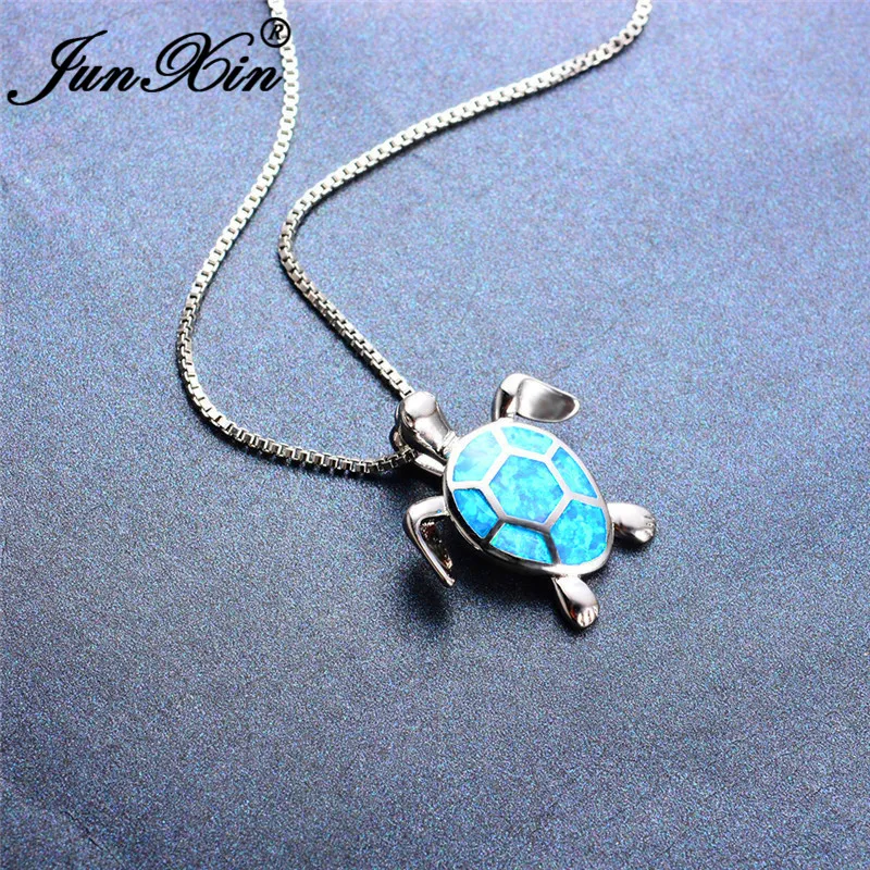 Комплект из колье и кольца с голубым огненным опалом | Украшения аксессуары