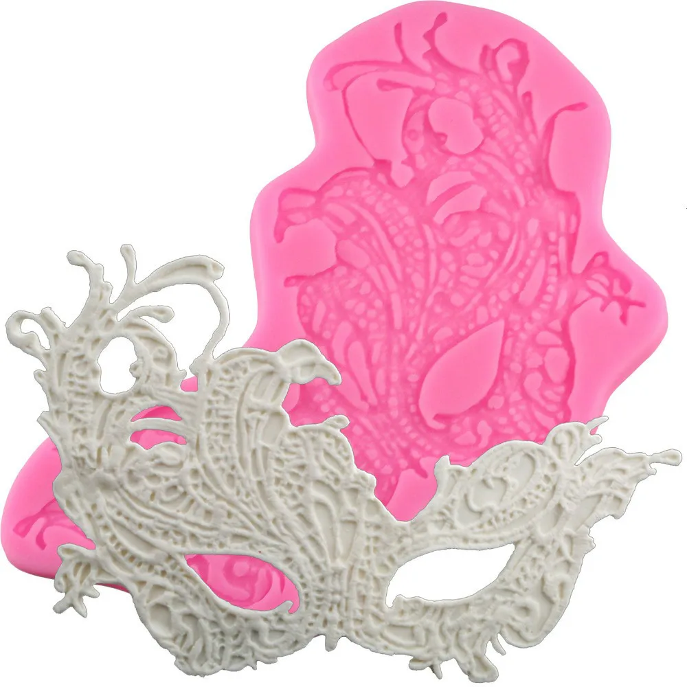 

DIY Party Dance Mask Silicone Molds Dry Pace Fondant Cake Decorating Tool Sugar Paste Candy Chocolate Polymer Clay Mould