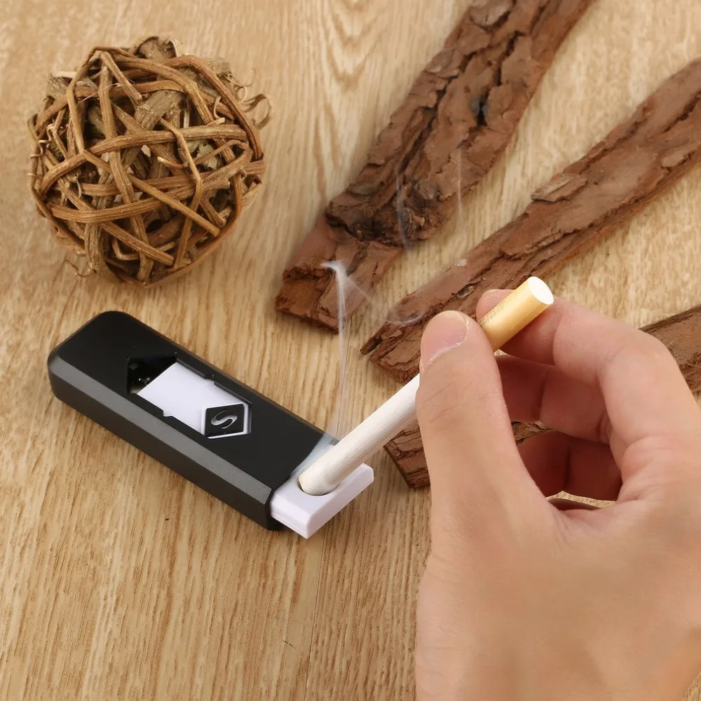 Гаджеты Портативный USB электронный перезаряжаемый аккумулятор без газа беспламенный Прикуриватель ветрозащитный бесшумный гаджет