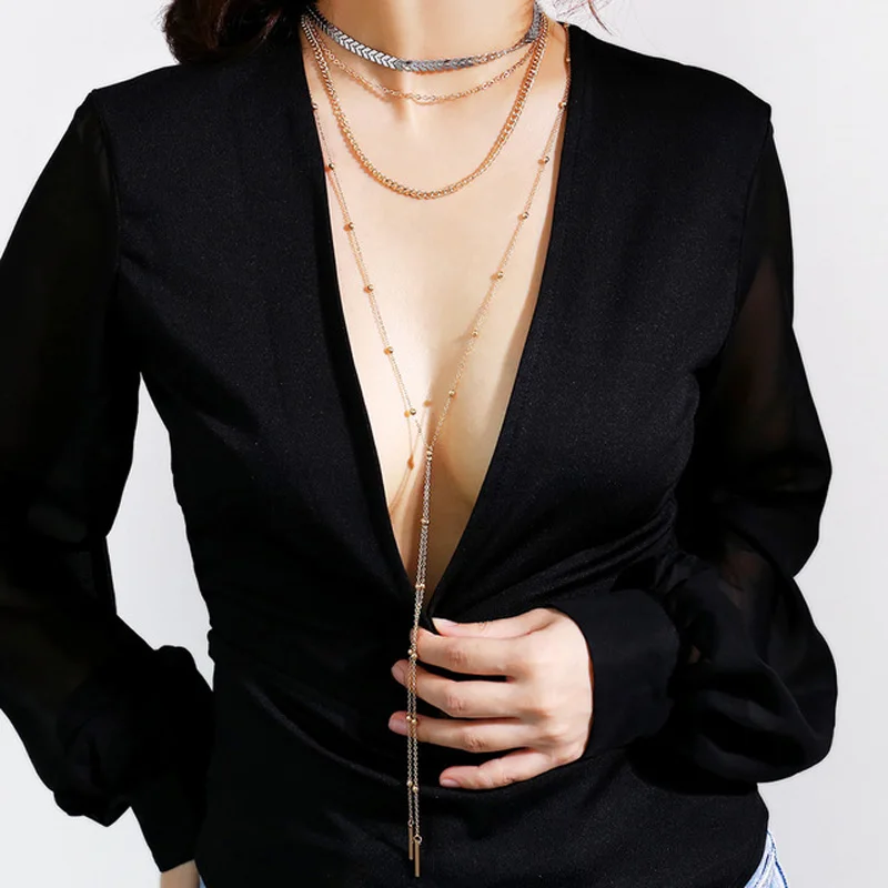 Для женщин Chocker модное ожерелье с цепочкой|Цепочки| |