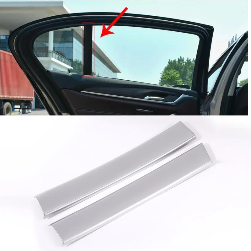 

For BMW 5 Series G30 528li530li540li 2017-2018 Car-Styling ABS Chrome Window C Pillar Cover Strips Trim 2pcs