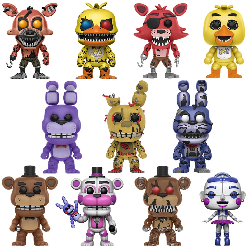 Five Nights At Freddy's» «пять ночей у Фредди 5 шт./компл. фигурку аниме ПВХ Куклы с рисунком персонажей из игры «пять ночей в Фредди» кукол с принтом "Кошмар Бонни и Чика Фокси» из мультфильма для мальчика, с принтом Фредди 5 Fazbear медведь игрушки