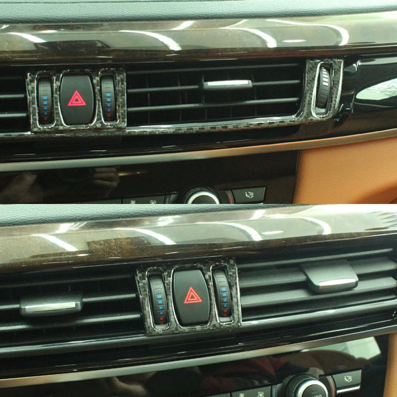 

2x 100% Carbon Fiber Fit For BMW X6 F16 15-17 & X5 F15 2014-2017 Center Air Outlet Panel Cover Trim