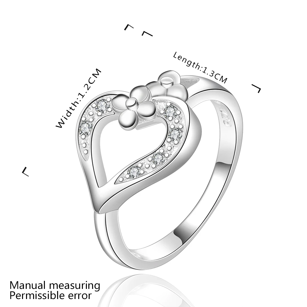 Derly Anniversary Ball Fashionable Sweet Romantic Heart-shaped Silver-plated Claw Set of beautiful ladies rings wholesale | Украшения и