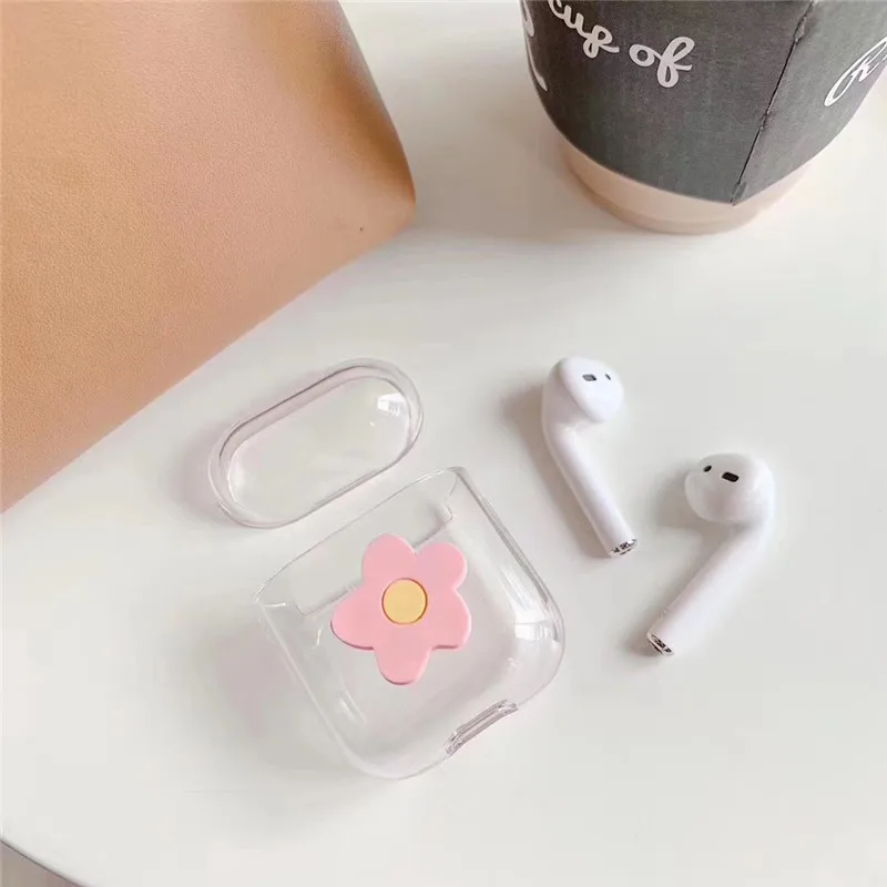 Прекрасные свежие цветы для apple Airpods чехол прозрачный ПК Жесткий Чехол зарядный 1/2