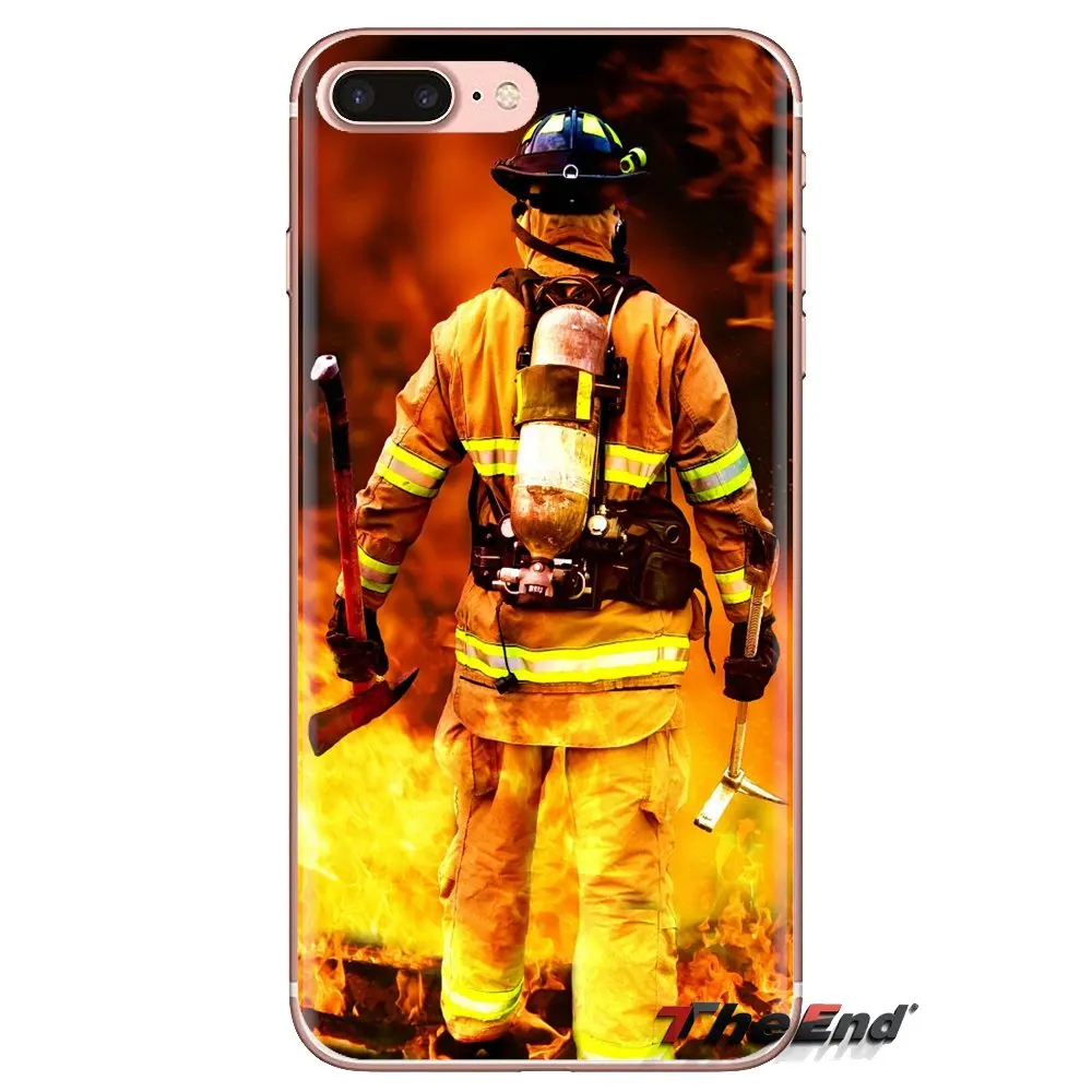For Xiaomi Redmi 4A S2 Note 3 3S 4 4X 5 Plus 6 7 6A Pro Pocophone F1 Silicone Skin Cover Firefighter Heroes Fireman Fleece Panel |