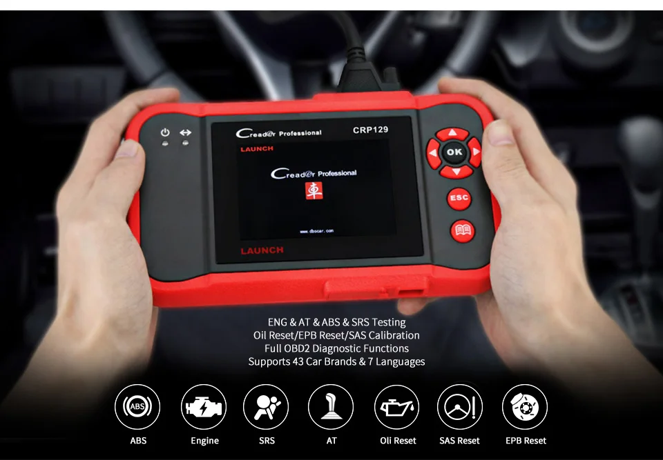 Launch X431 Creader CRP129 автоматический считыватель кодов OBD2 сканер OBDII автомобильный диагностический инструмент машина Creader VII 8 ABS SRS инструменты