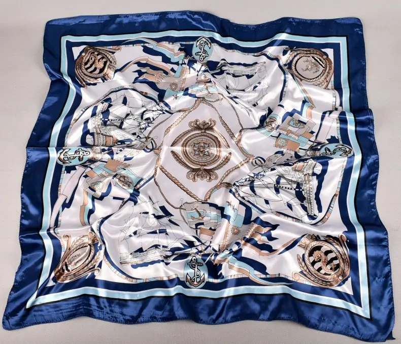 Fashion Shawl Scarves For Women Floral Print Silk Satin Hijab Scarf Female Wraps 90*90cm Square Shawls Bandana Scarfs Ladies | Аксессуары